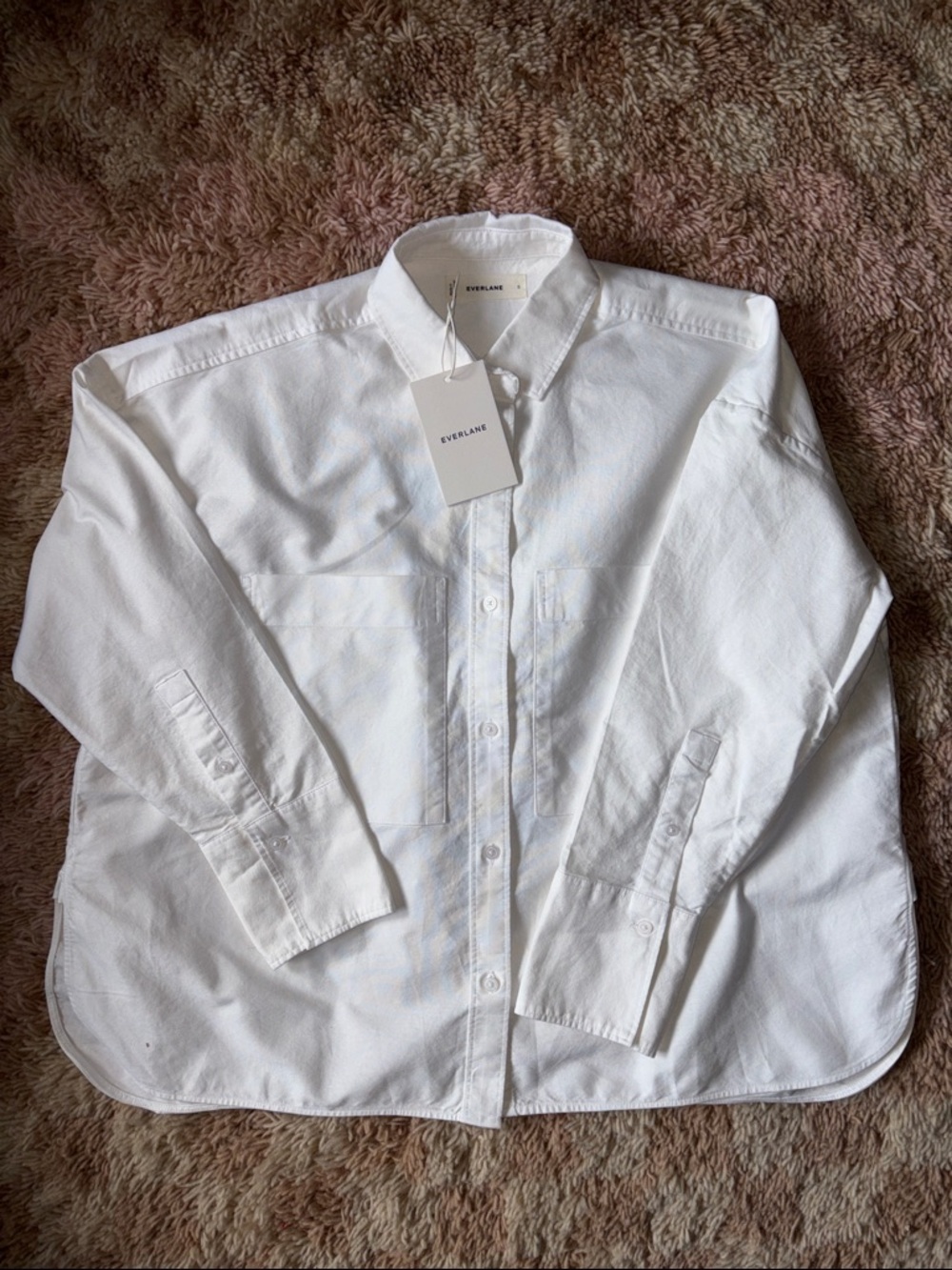Everlane boxy oxford button up white - small